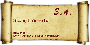 Stangl Arnold névjegykártya